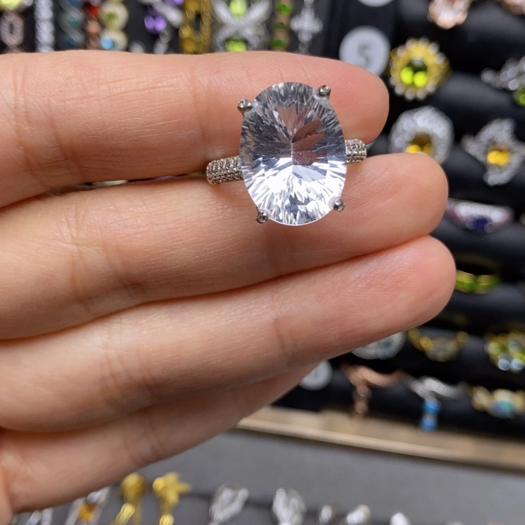 水晶银S925镶嵌戒指