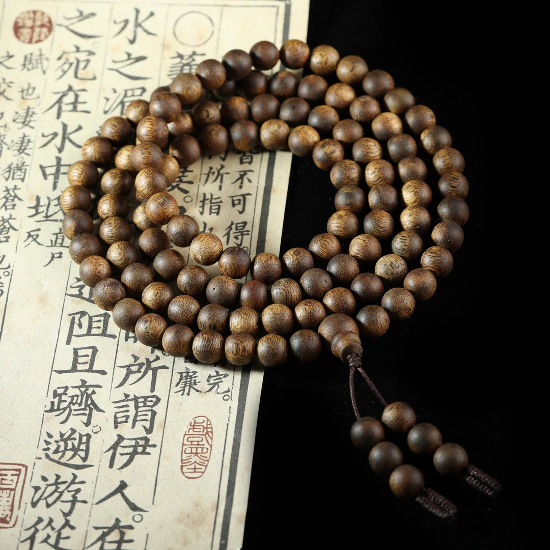 沉香手串0.8圆珠多圈手串27克+025051