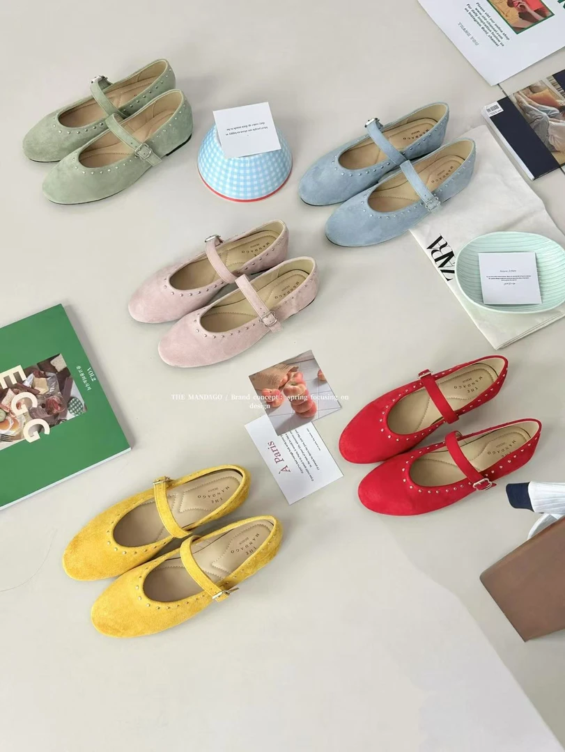 鑫燃KIKI 尖头平底玛丽珍浅口单鞋 A3809-1 MDG （F）