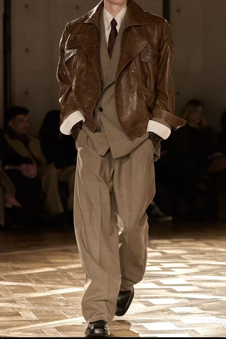 文【3号】C169早春季新款时尚刺绣直筒百搭男士长裤休闲裤轻奢风