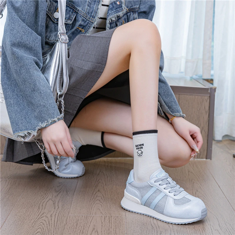 大码女鞋41—43网面德训小白鞋女2025夏季款百搭平底休闲运动板鞋