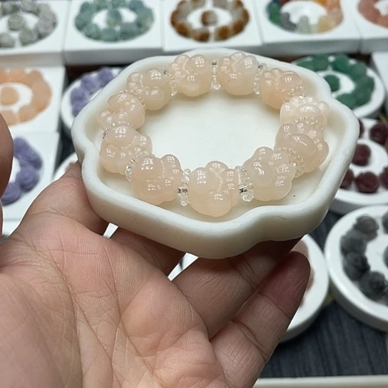 石英质玉（非洲翠）合金手串