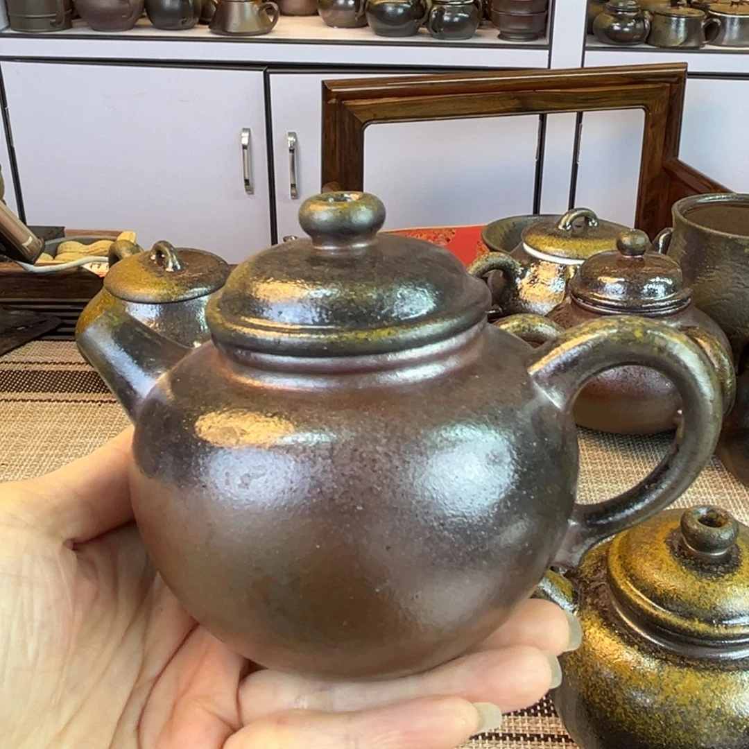 茶壶紫砂底槽清柴烧200cc