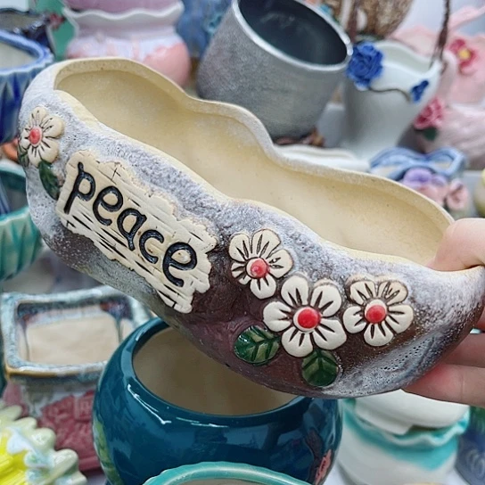 多肉绿植陶瓷花盆9.9包邮，有空