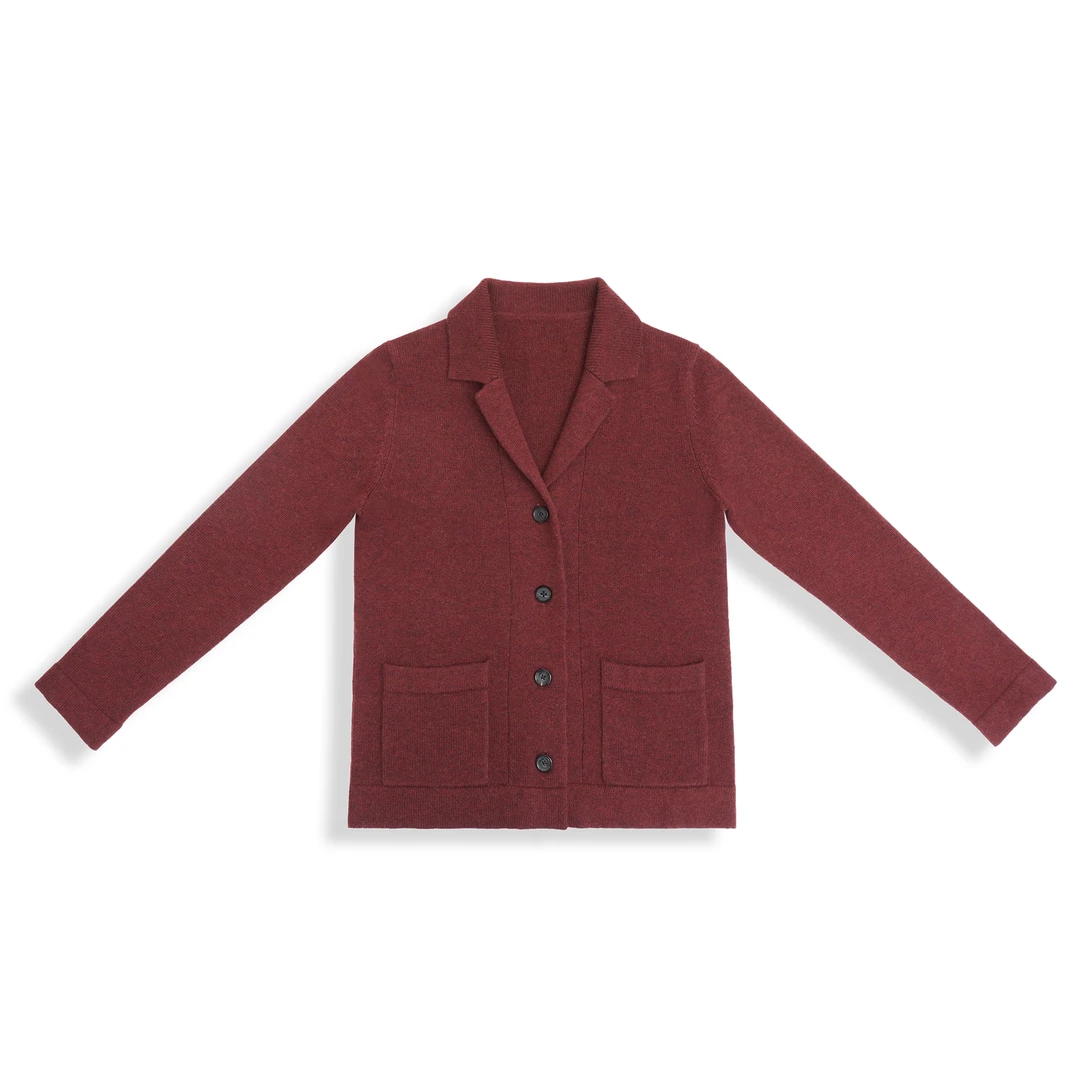 雅比那【独行者】 山羊绒加厚秋冬时尚气质翻领西服领休闲开衫