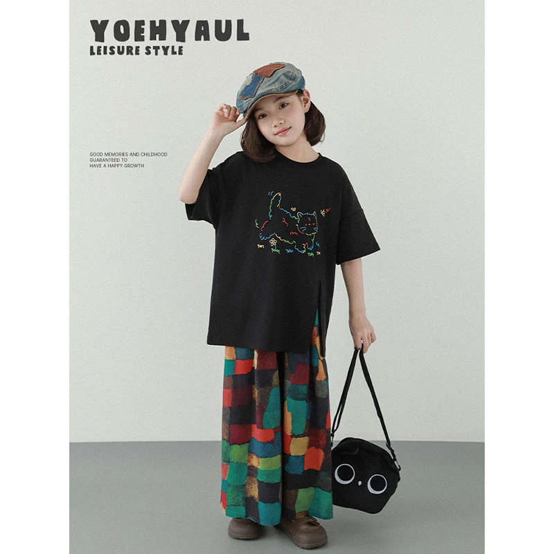 幼悠女童夏装套装中大童6-12岁潮款高级感儿童森系服装潮牌童装