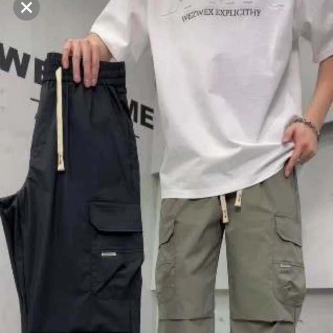 高腰夏季潮流风百搭长裤多口袋男士日系休闲裤工装裤6695