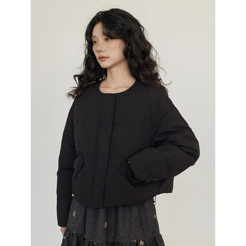 vastand维尚 冬季圆领短款利落版型羽绒服茧型白鸭绒保暖休闲外套