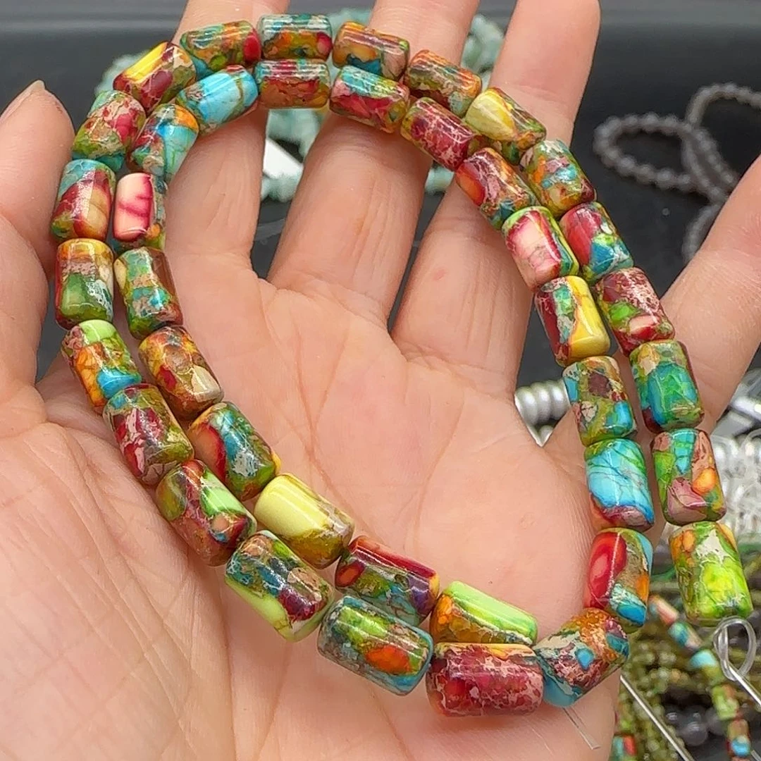 玛瑙/玉髓合金珠宝半成品帝皇石6mm一条