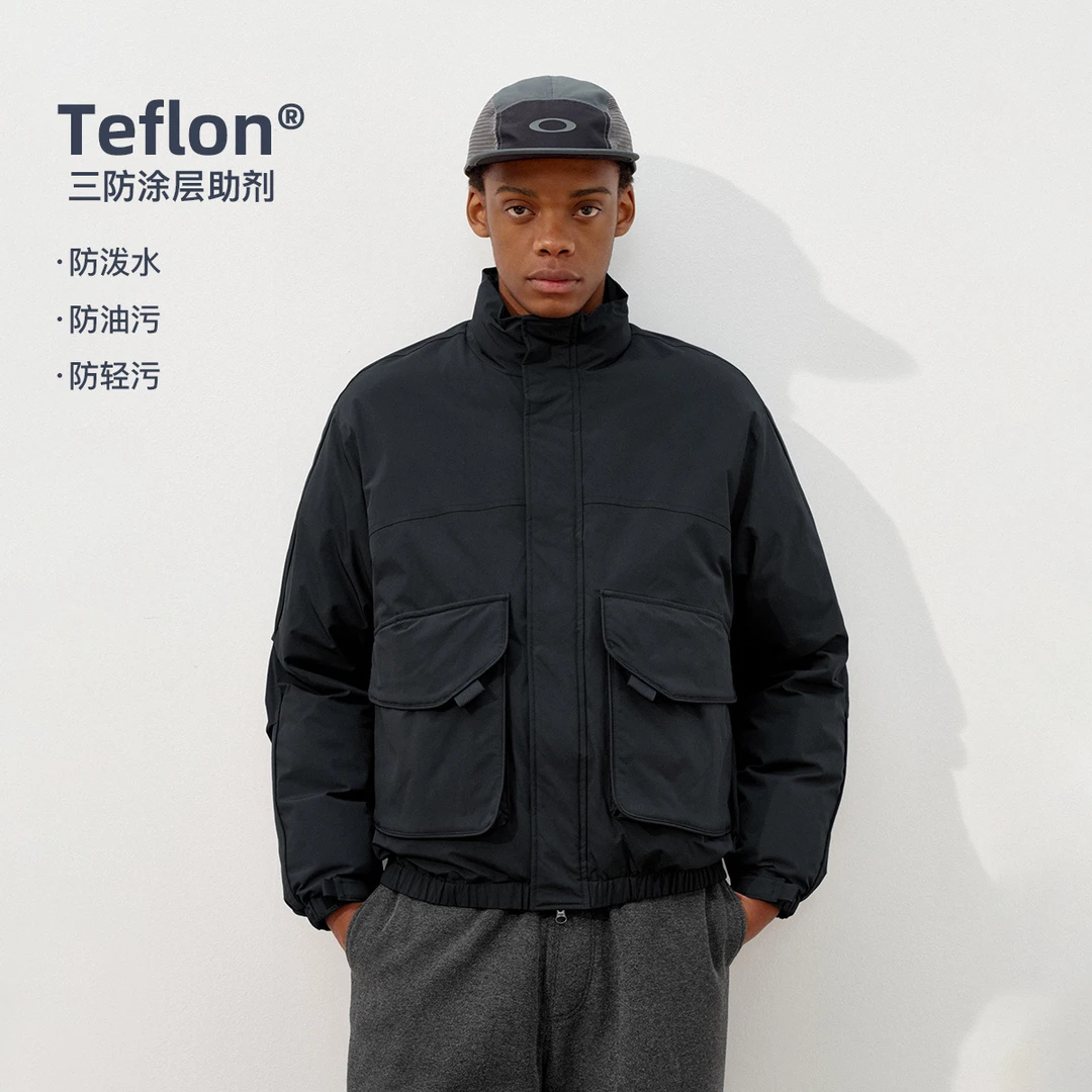 714street立领保暖纯色短款山系复古男装户外夹克防水运动521745