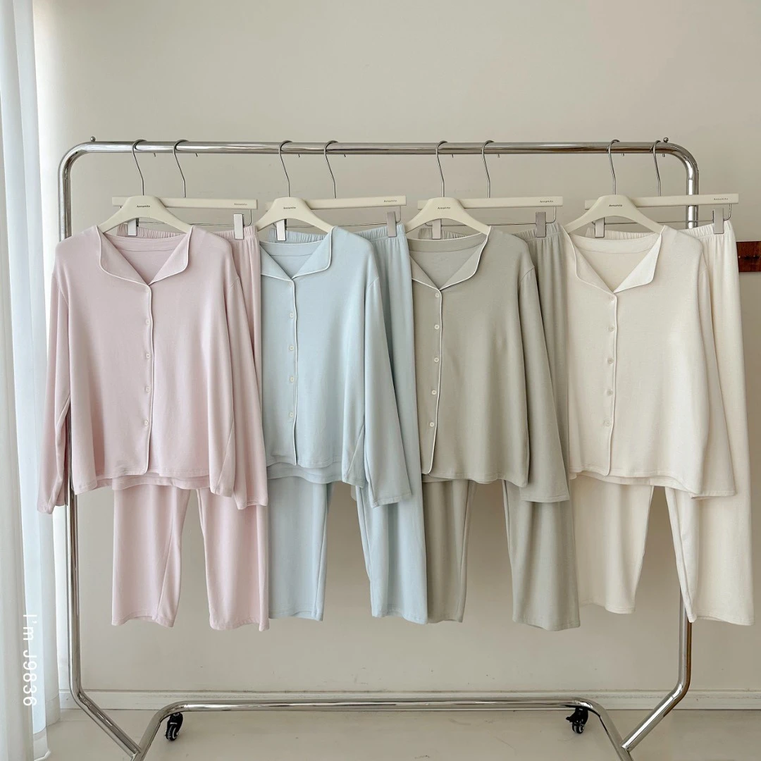 FUJIA STYLE新款气质休闲百搭时尚简约舒适家居服套装J9836