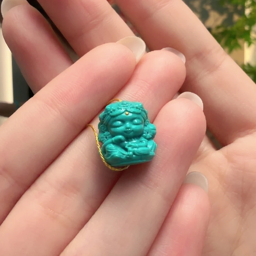 绿松石18K金镶嵌颈饰