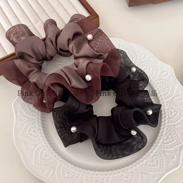 Pink Girl  Q653简约百搭优雅宽边发圈气质发绳大肠圈发饰