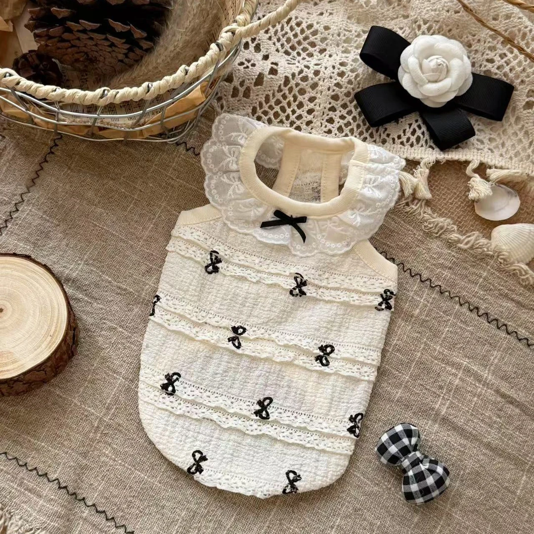 狗狗衣服夏季薄款泰迪比熊博美小型犬宠物猫咪裙子蝴蝶结吊带背心