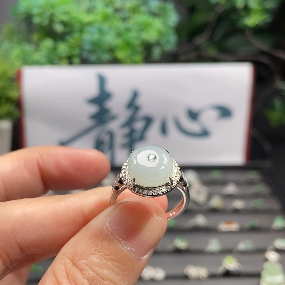 翡翠银S925镶嵌戒指