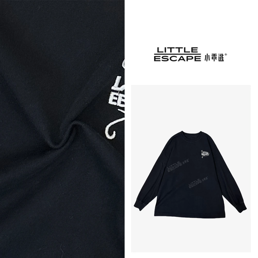 1小乖逃休闲黑色卫衣字母卫衣白色黑色T恤小鱼宽松版S24139