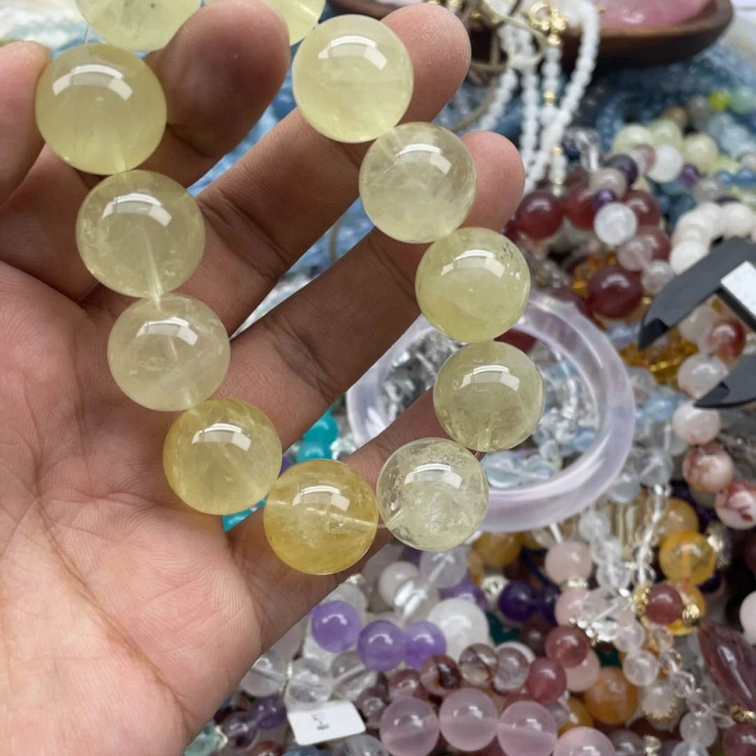 银S925镶嵌手链烟晶