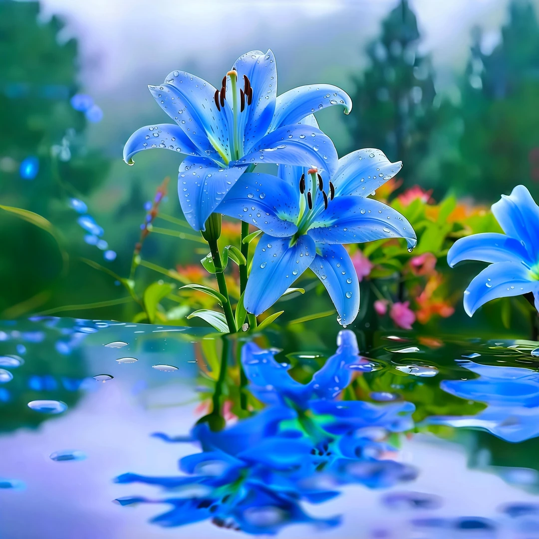 【不对包赔】蓝百系大百合种球特大花苞大种球香水百合花进口浓香型