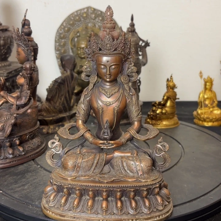 无量寿佛紫铜摆件