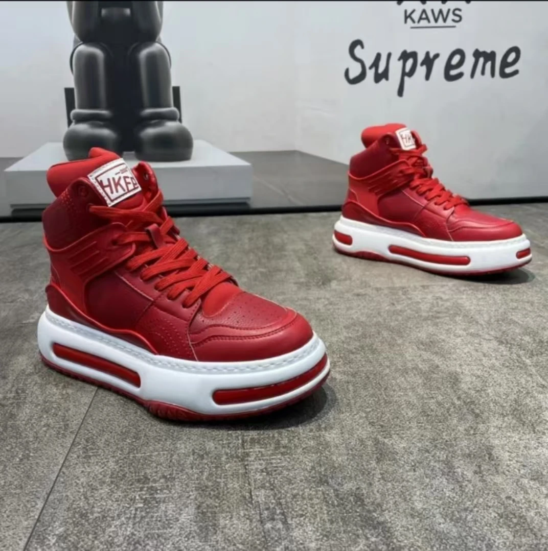 7137秋冬单棉同款时尚百搭休闲高帮厚底加绒潮流机车风老爹鞋