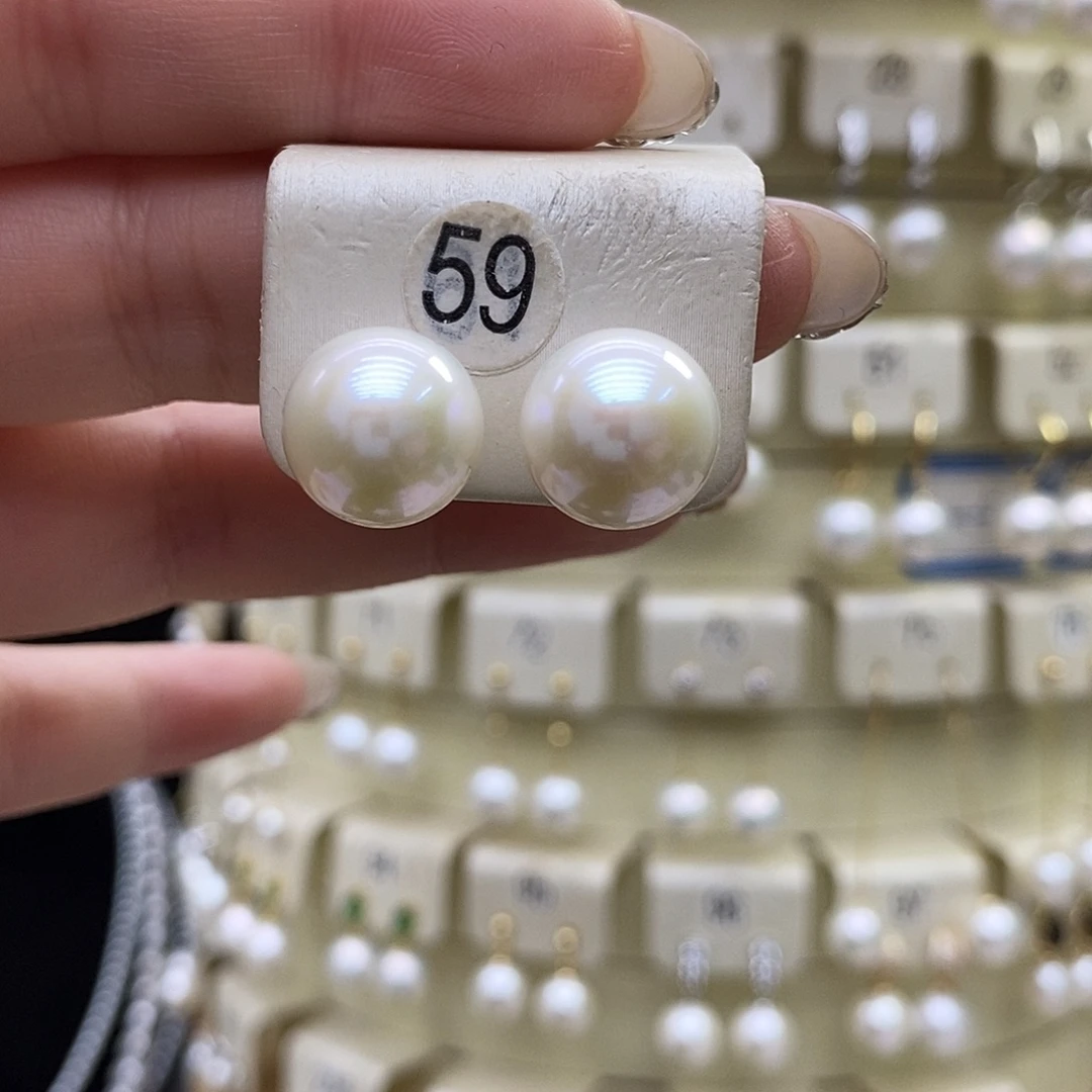 淡水珍珠耳饰18K金镶嵌