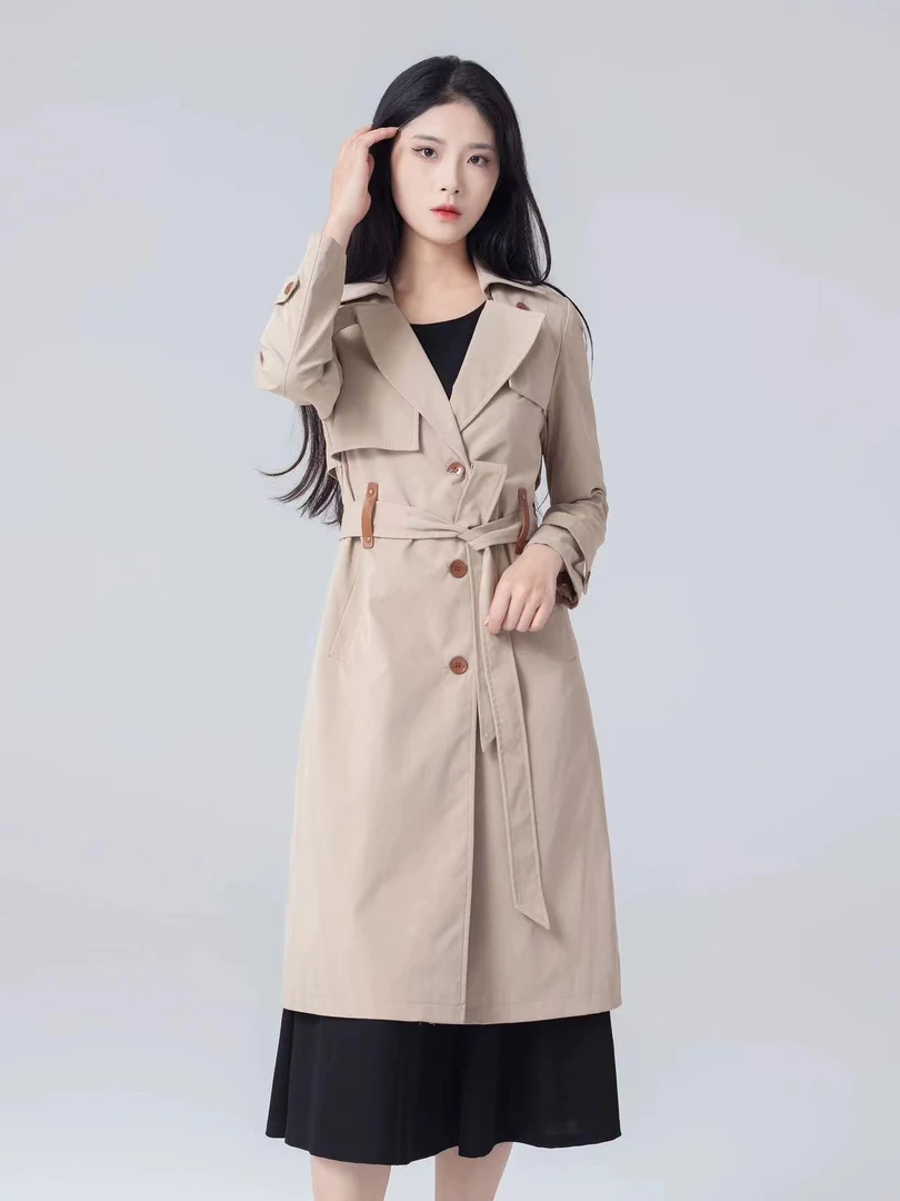 【SY209袖子染色款介意勿拍】2025春款风衣女休闲气质中长款风衣