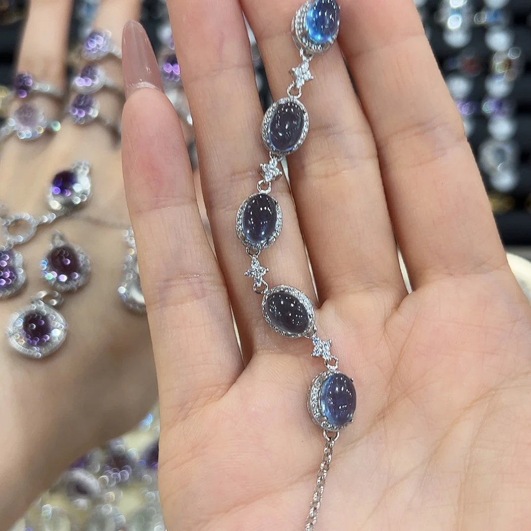 落***8岫玉银S925镶嵌戒指