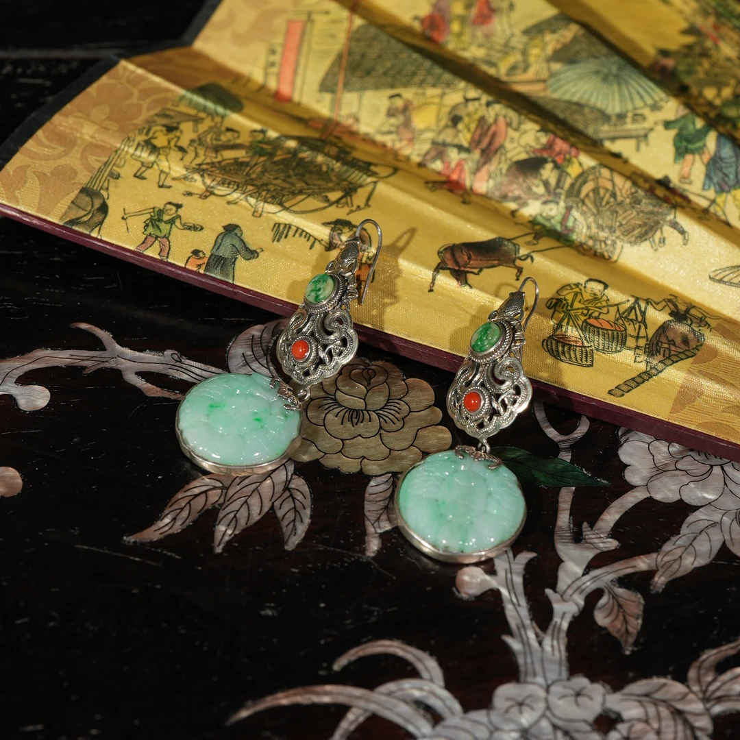 2.24香港王老板-翡翠镶嵌耳饰2t335