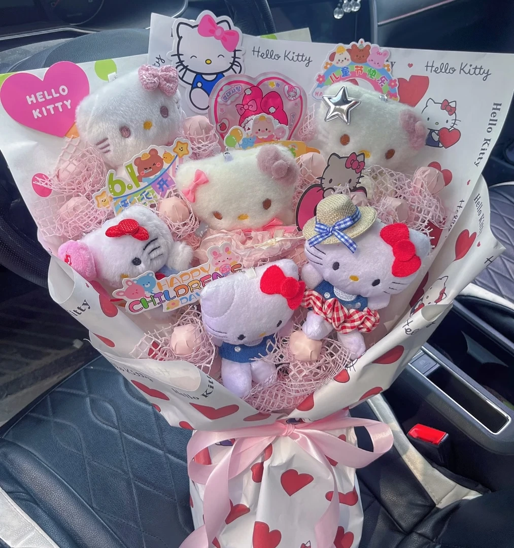 HelloKitty包挂玩偶花束可爱少女毛绒公仔挂饰钥匙扣圣诞礼物