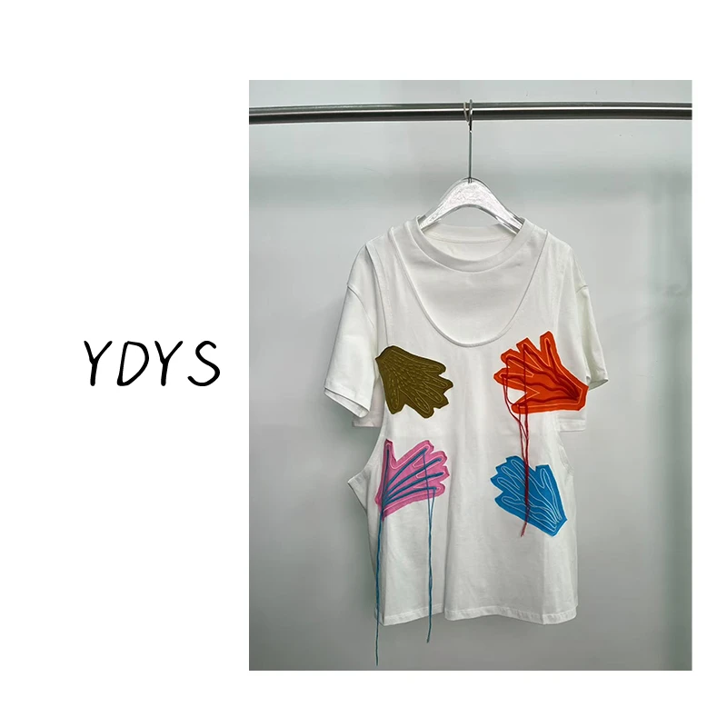【YDYS】25K00116 2025新款时尚气质小众设计感短袖T恤
