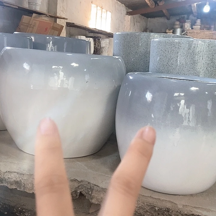高温烧制渐变苹果盆一套