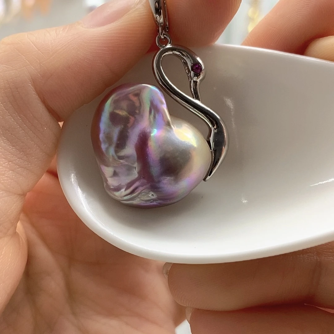 淡水珍珠银S925镶嵌颈饰