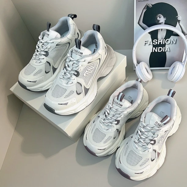 春夏季秋新款显高显瘦百搭增高拼色ins休闲运动F366春女生网面