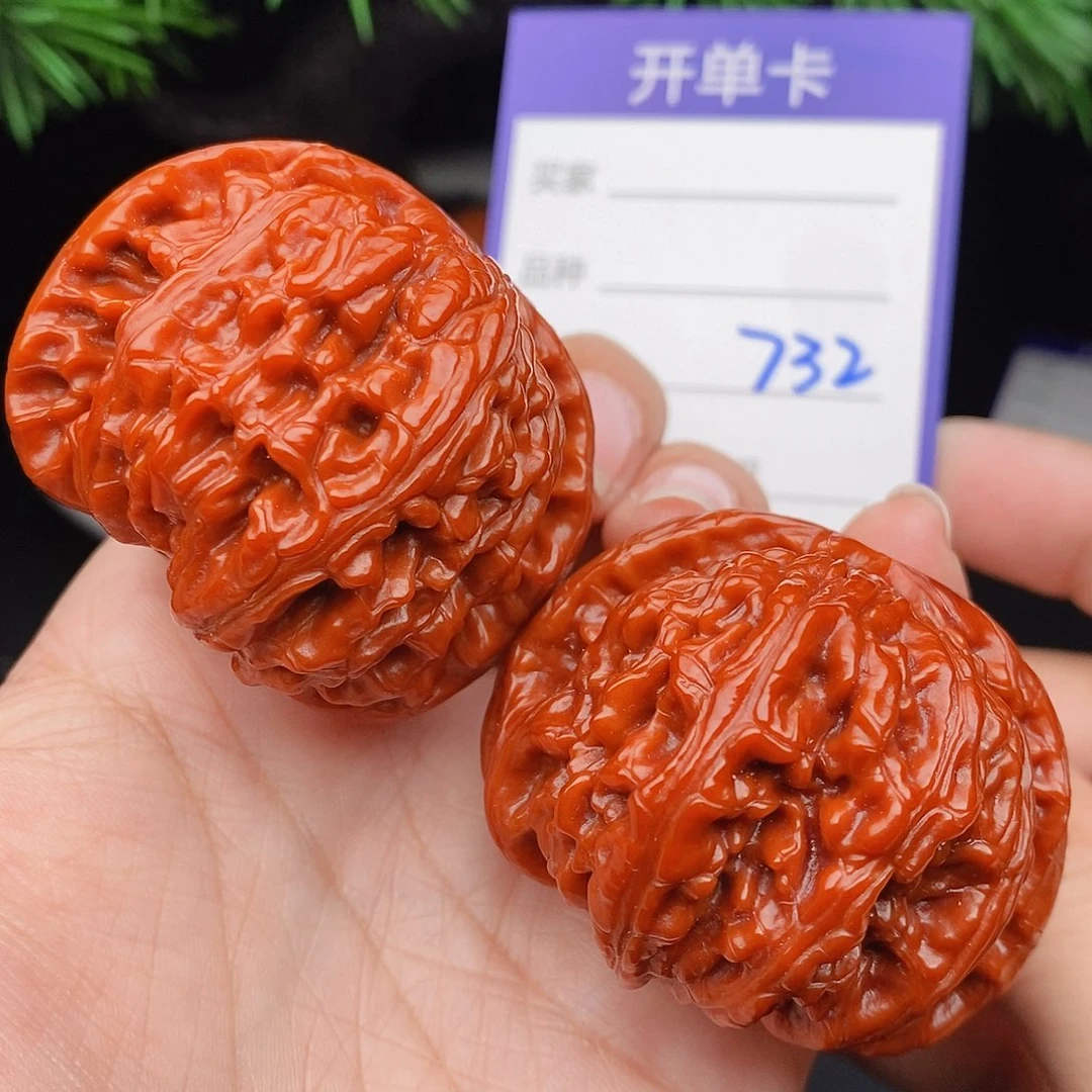 文玩核桃把件47闷白732