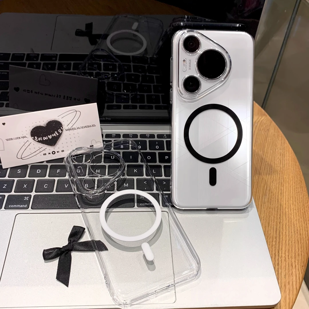 适用于华为Pura80Pro/P70手机壳全包防摔mate70Pro高透简约磁吸壳