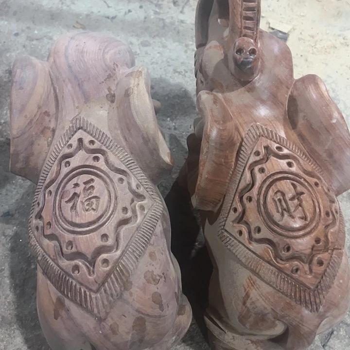 木40公分花梨木大象一对