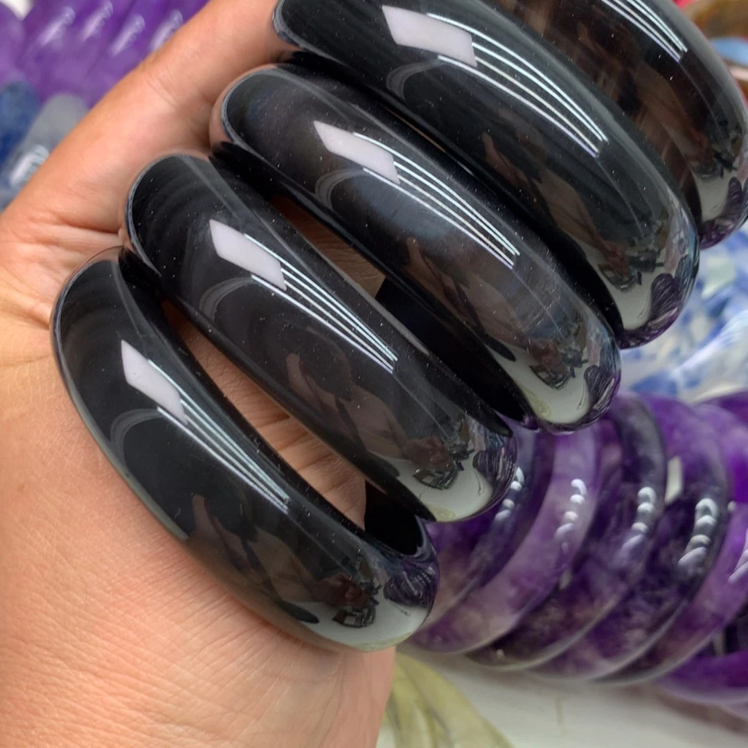 且***歌烟晶手镯未镶嵌手镯