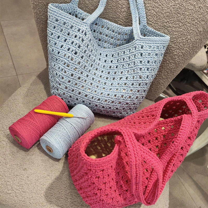 大号镂空包钩针包包材料包棉绳线2卷送工具有教程