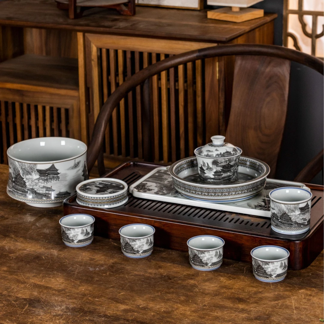 景德镇墨彩大明宫大全套套组 复古 家用 简约