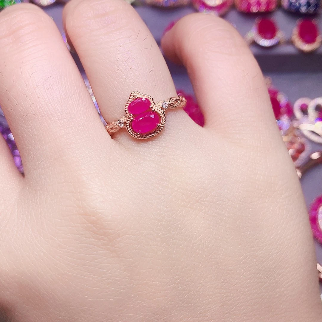 银S925镶嵌戒指红宝石