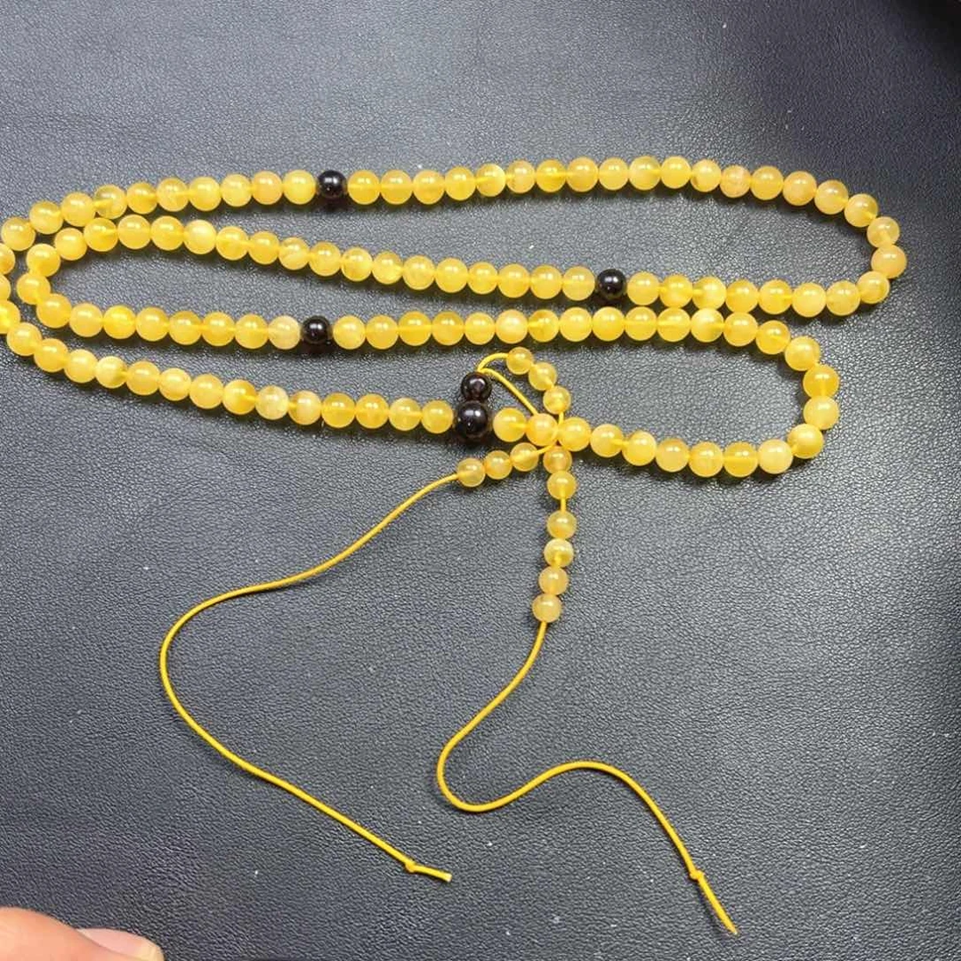 琥珀颈饰未镶嵌多样性拍一发一白花蜡蜜蜡108