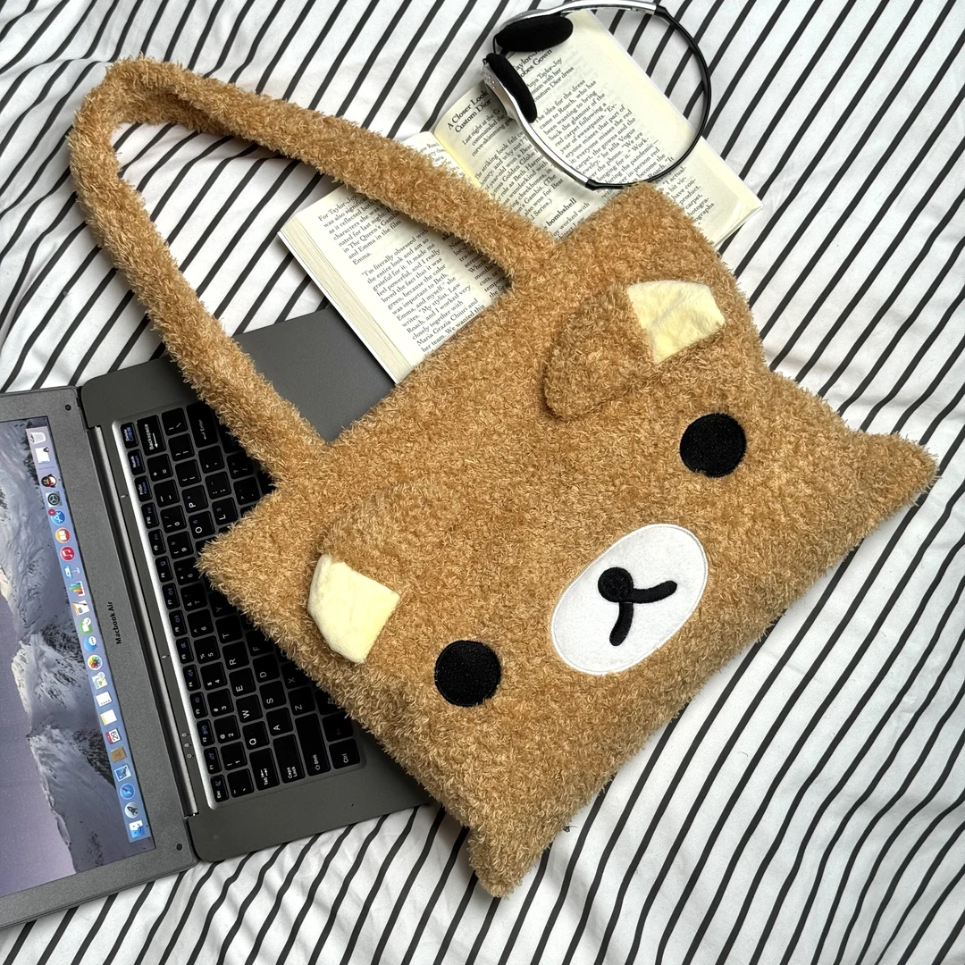 一张同学【长约40宽2高单位厘米】时尚小熊单肩手提包C8383棕色