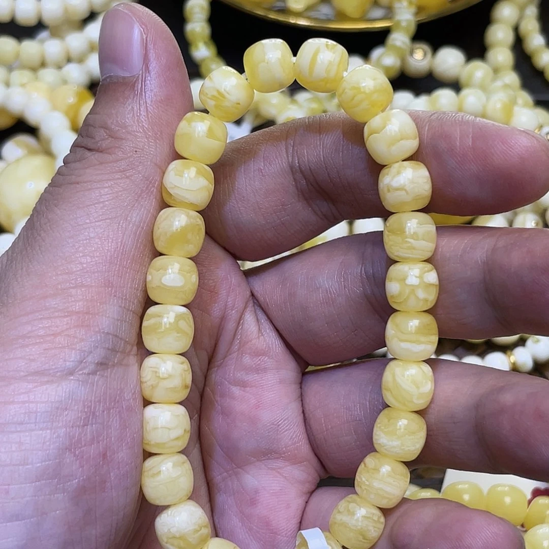 蜜蜡手串未镶嵌千*锁8.5mmmmmmmmm虎皮