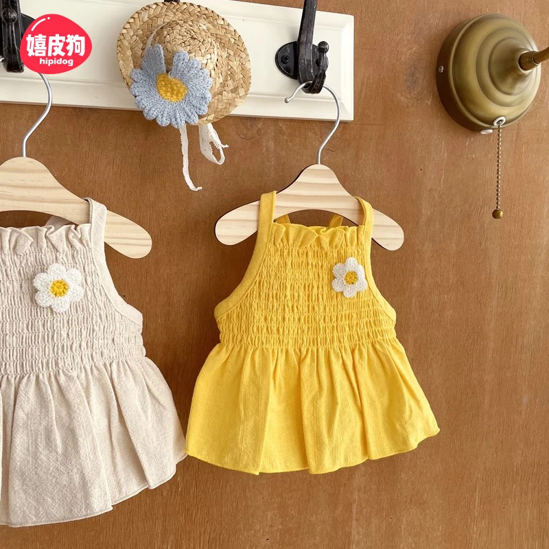 [达人]狗狗衣服可爱小雏菊吊带公主裙子中小型犬宠物泰迪比熊0004