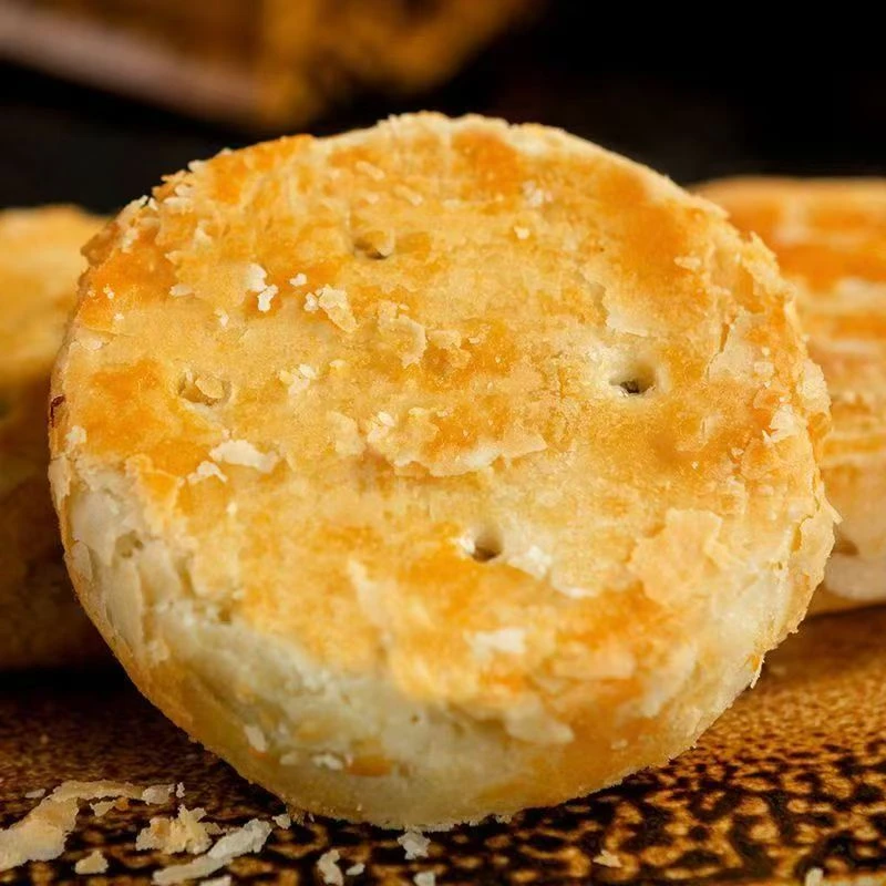 月饼强弟手工酥皮咸蛋黄月饼传统老式糕点解馋休闲零食105g*4