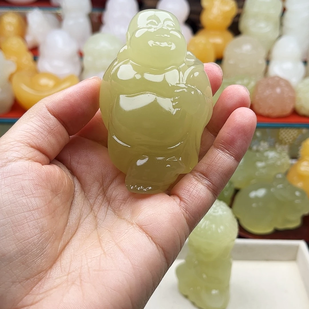 娇***阳石材大肚佛手把件