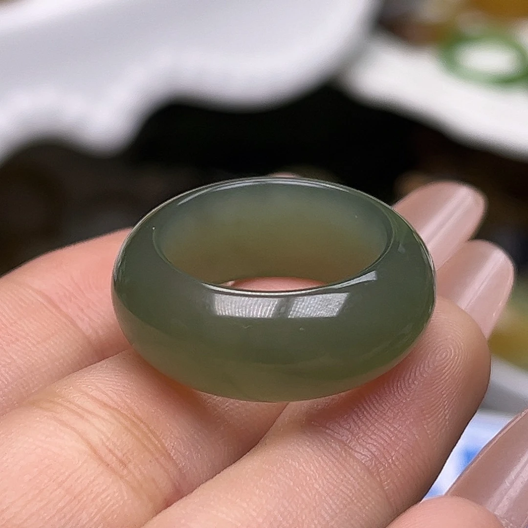 c***_和田玉未镶嵌戒指17.9青提茉莉