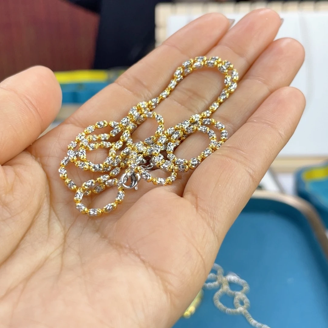 和田玉颈饰银S925镀金镶嵌天****呀