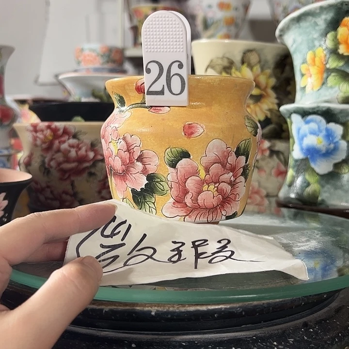 景德镇手绘花盆 满38包邮