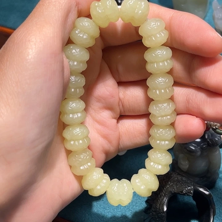 和田玉未镶嵌珠宝半成品黄口12m